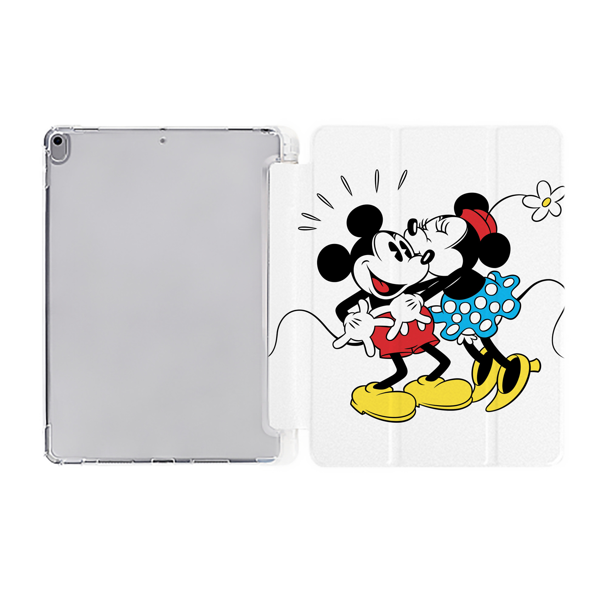 （画像用） ミッキーマウス Mickey Mouse IPad ケース ペン収納付き 三つ折りスタンド PUレザー×シリコン 対応機種9.5/10.5/10.9インチ